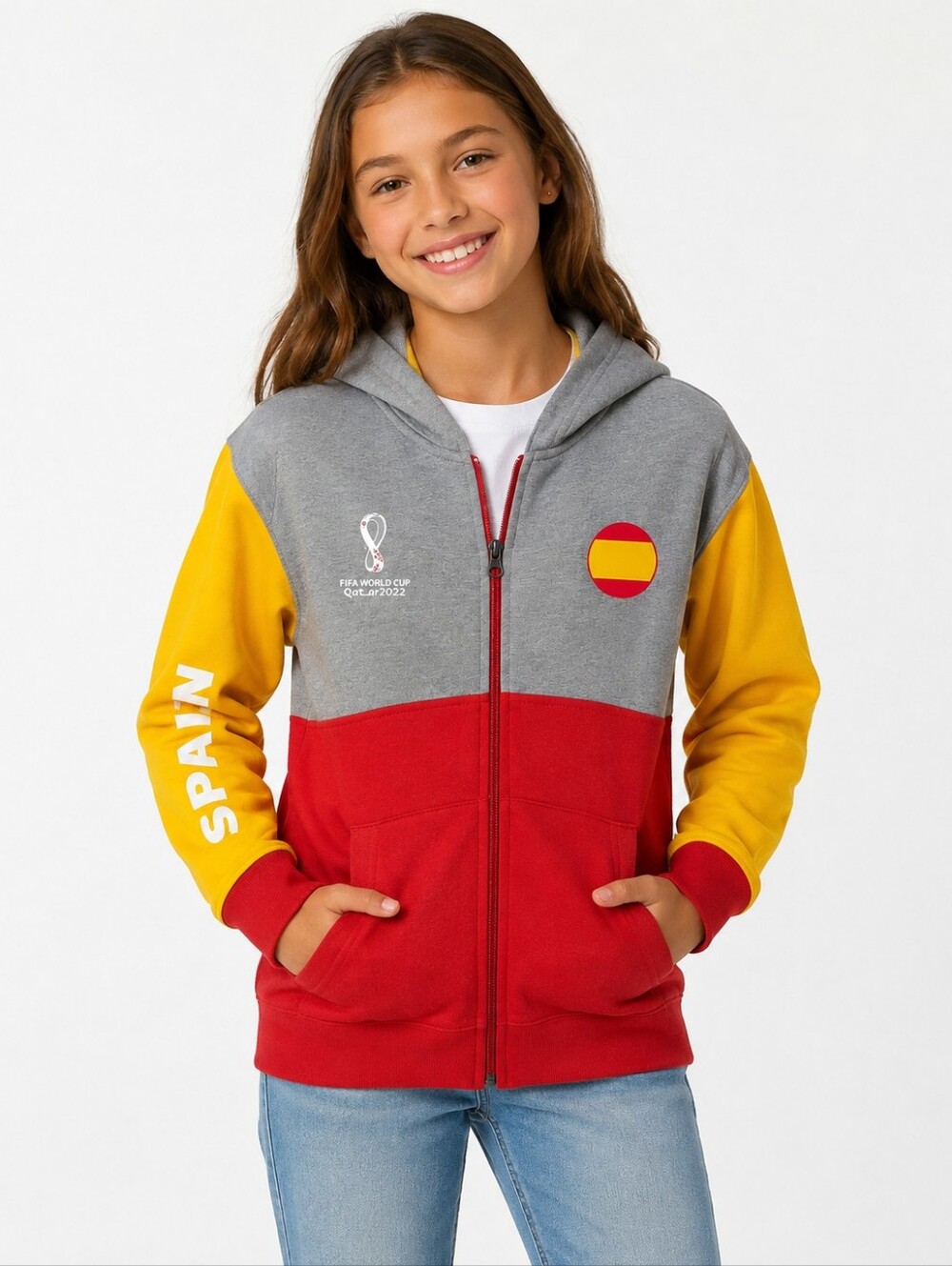 FIFA World Cup Qatar 2022 Spain Youth Hoodie NWT Size M 10/12 🇪🇸⚽